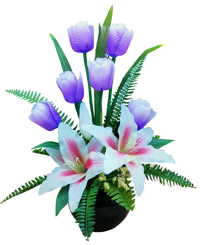 Christmas decoration  artificial flowers /LED fiber optic flower lamp , holiday decoration fiber optic  flowers