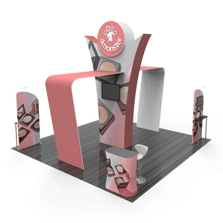 Портативный 3x3 алюминиевый Модульный Выставочный Стенд Натяжной тканевый графический материал для выставочного дисплея