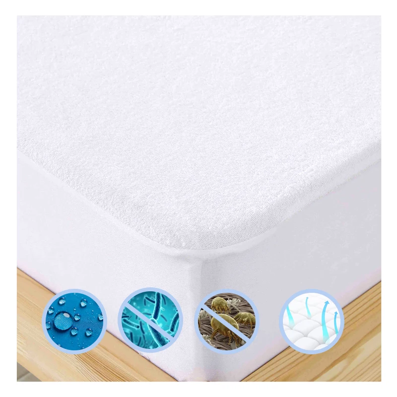 90gsm махровая ткань с двойным водостойким покрытием для матраса Защита от клопов и водонепроницаемый махровый эластичный уголок