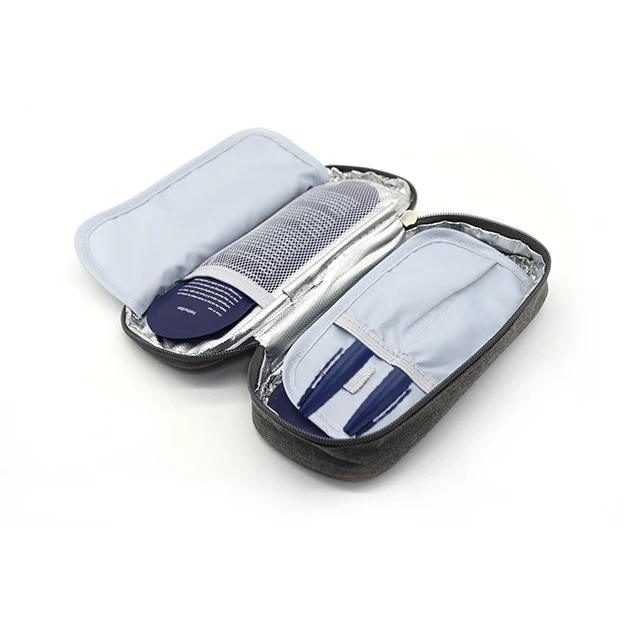 XWT Custom Insulated Travel Medicine Case Small Diabetic Patient Tissue Insulin Zipper Case for case cold insulin