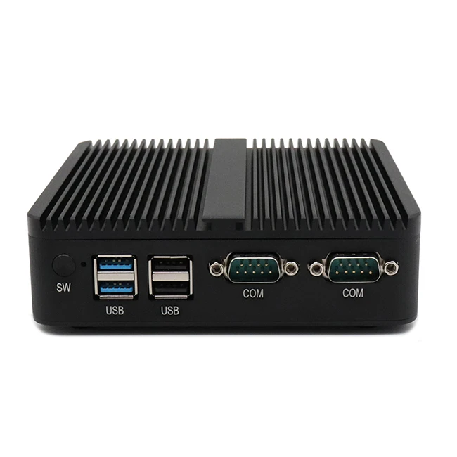 Небольшой встраиваемый Безвентиляторный Компьютер с двумя сетями dual coms intel baytrail quad core mini pc J1900