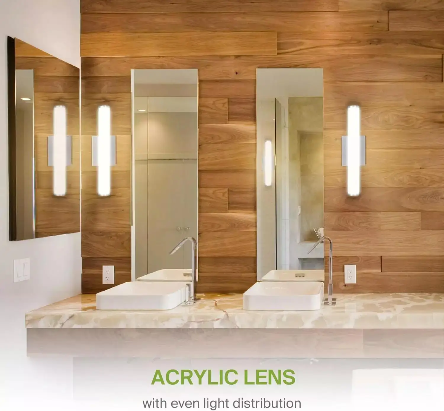 LED Dimmable Wall Sconce Mirror Light for Bathroom,24In Brushed Nickel LED Bathroom Vanity Lighting,16W,1400LM,2700K-5000K,ETL