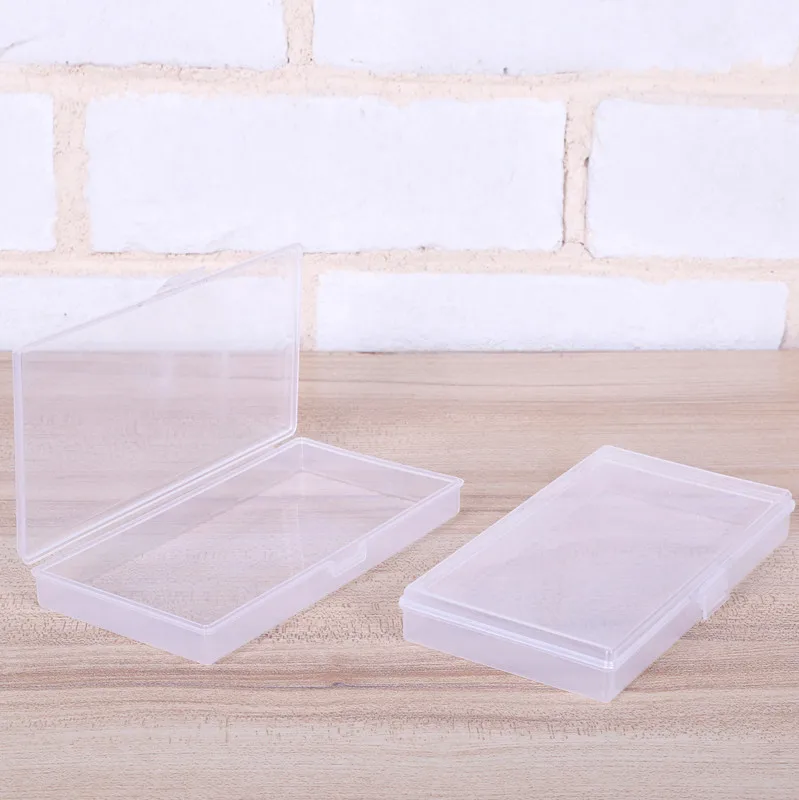 Rectangular transparent plastic PP empty box packaging electronic components finishing box stationery hand account label storage