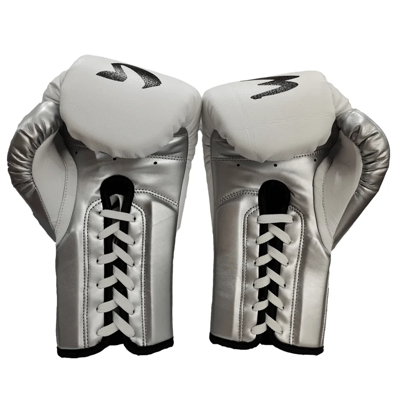 Sample free shipping woosung professional Kick Muay Thai MMA Sanda 8 10 12 14oz white boxing gloves