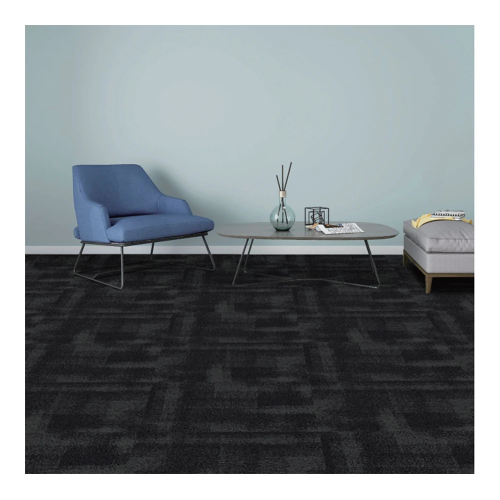 Hot Selling Commercial Reception Room Nylon Carpet Tiles Premium Office Use Square PVC Backed Loop Pile for Home Use