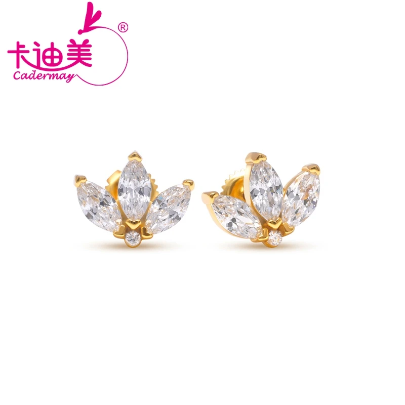 Круглые бриллиантовые серьги-гвоздики с муассанитом S925 10K 14K 18K 3*6 мм