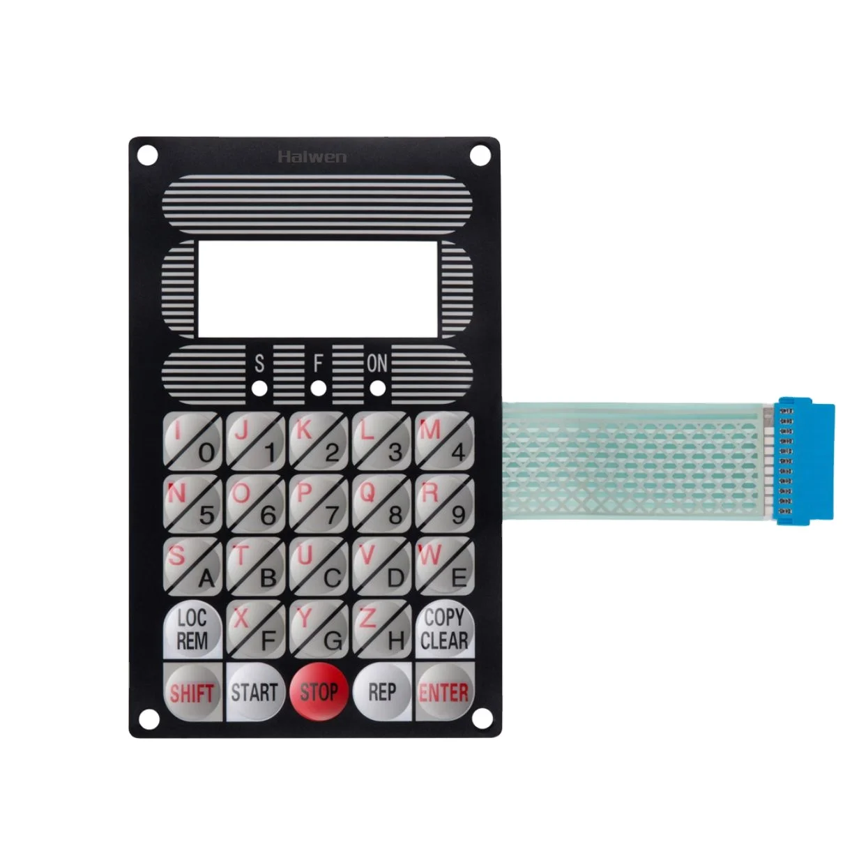Female connector membrane keypad circuit switch