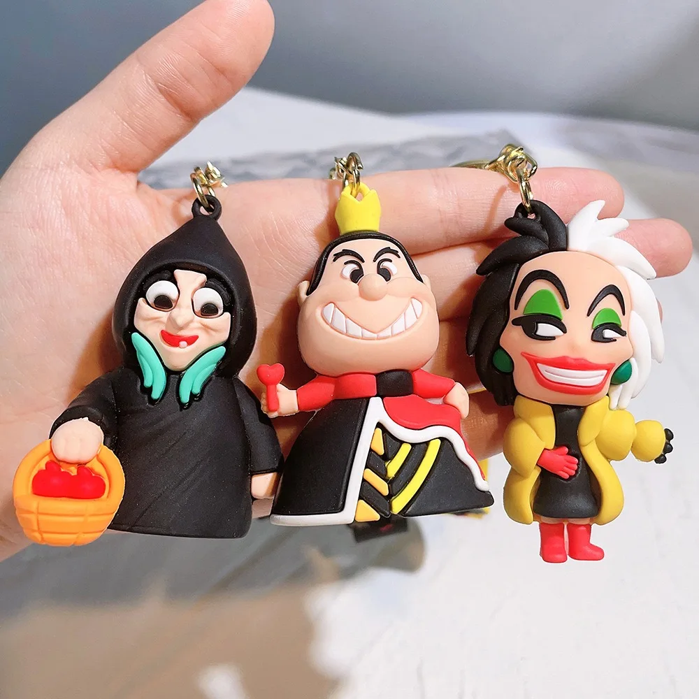 3D PVC anime keychain cute rubber Horror character Evil Witch Keychain Cartoon Car Bag Keyring Halloween figure custom key chain
