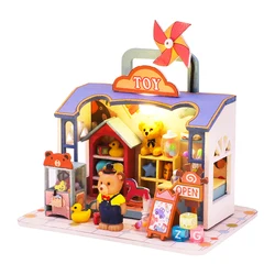 CUTEBEE DIY Miniature Bear Toy Shop Dollhouse for Kids