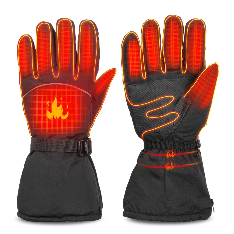 Adult Waterproof 7.4V Rechargeable Battery Snowboard Motorcycle Racing Cycling Winter Ski Electric Heated Gloves