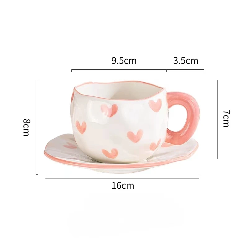 Personality creative simple milk ceramic mug luxury couple coffee mugs Irregular ceramic cup and saucer