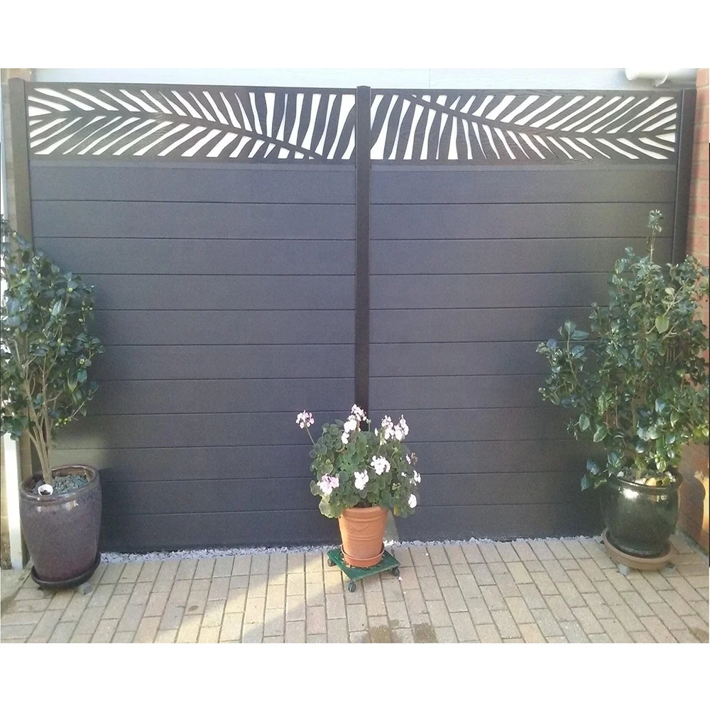Beautiful Garten Zaun Security Fence for Garden Wood-Plastic Composite (WPC) Material Eco-Friendly Metal Frame