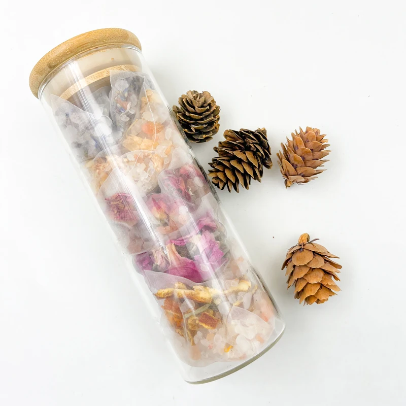 Glass Tube  Convenient Disposable Gauze Bag Bath Salt for Bath Time