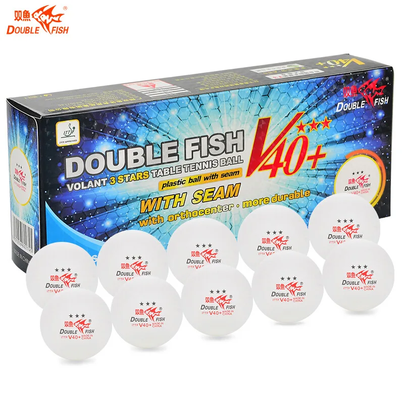 Double Fish Table Tennis 3 Star ITTF V40+ New Material Table Tennis Balls Cheap New Technology Ping-Pong Balls