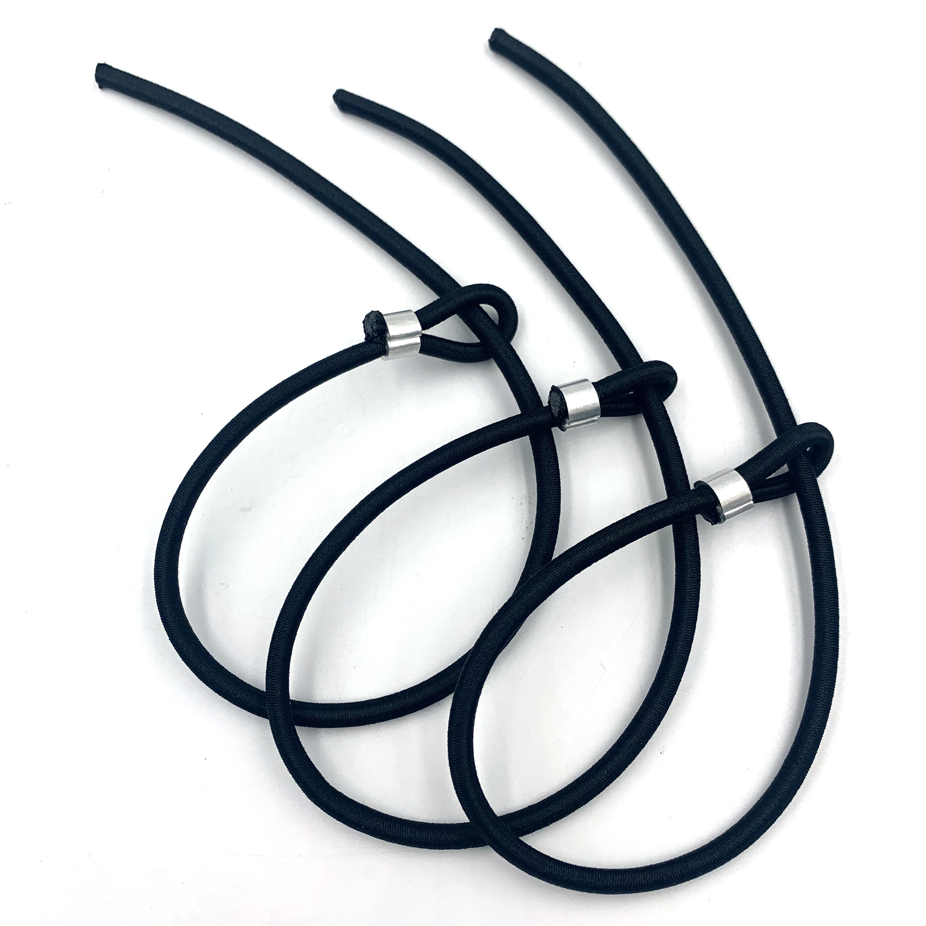 5mm/6mm Black braided polyester latex elastic bungee cord rubber rope with metal hook