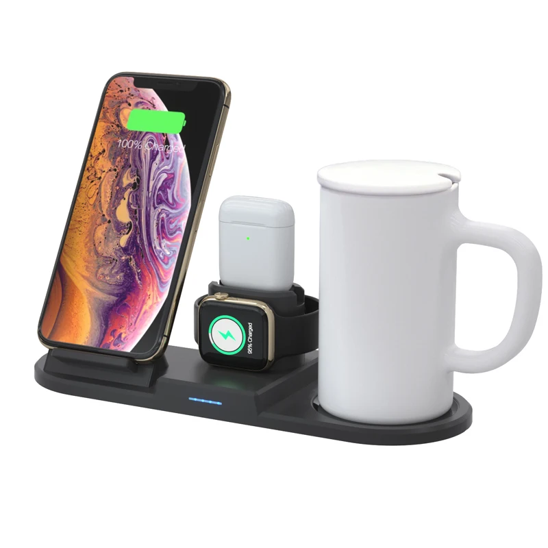 new gadgets 2020  electronics Dual Mobile 15W QI Fast Wireless Charger for  Watch Wireless Charger Holder Smart Cup Mug