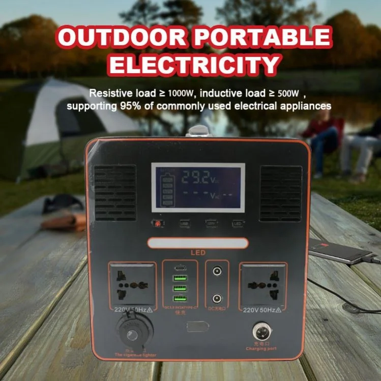 Lifepo4 Battery Solar Panel 1080Wh 1000W Ac Outlets Solar Generator Portable Power Station