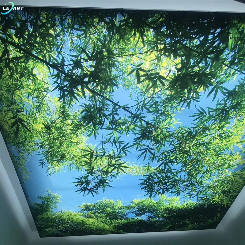 Different types of fire resistant fashion interior home decoration material PVC film Plafond tendu false ceiling fabric price