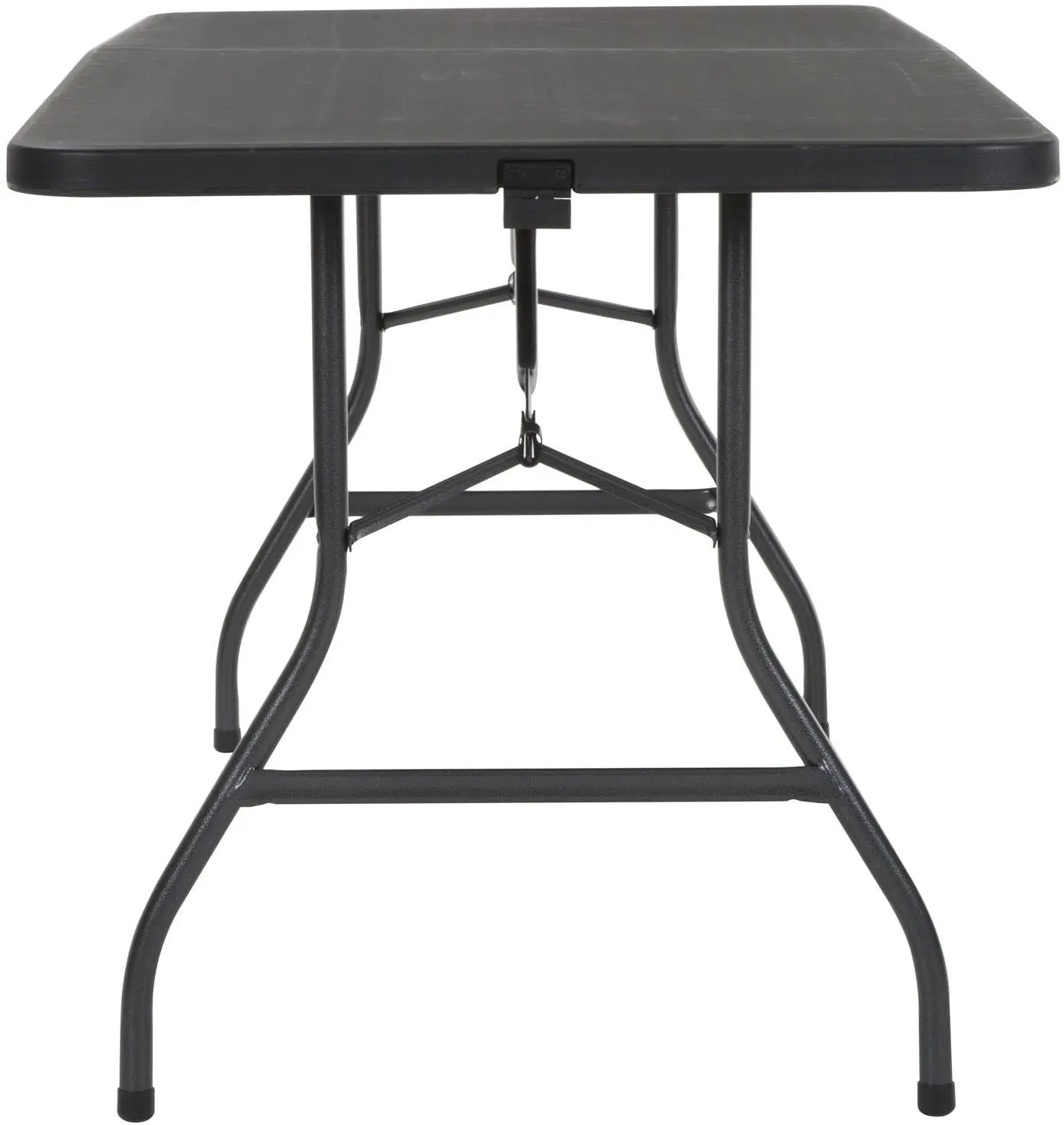 Deluxe  Black 6 Foot x 30 inch Fold-in-Half Molded Folding Table for outdoor party