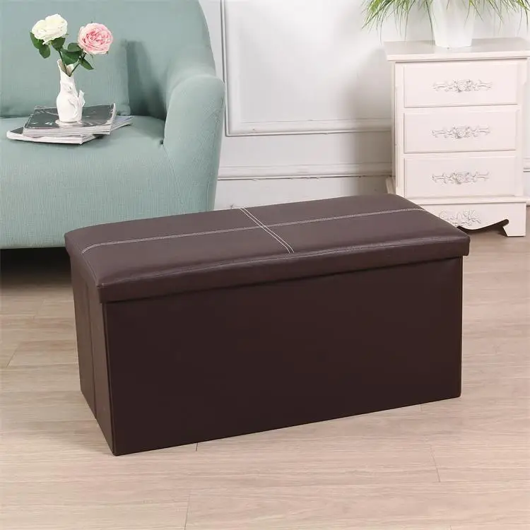 Пользовательские хранения стул box Организатор складной хранения османский большой скамейке искусственная кожа складной домашний декор