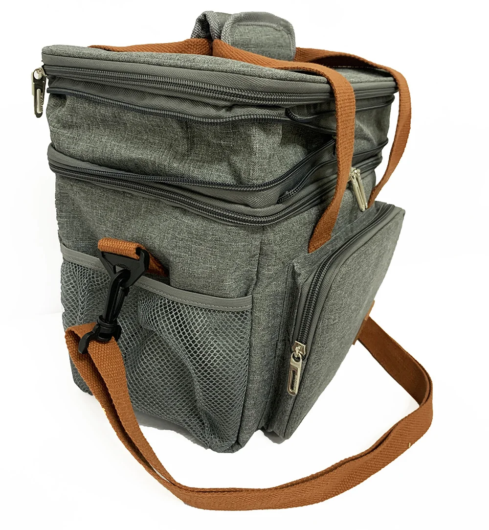 Custom Food Coffee Delivery Packaging 600D Oxford fabric Portable Takeaway Cooler Bag