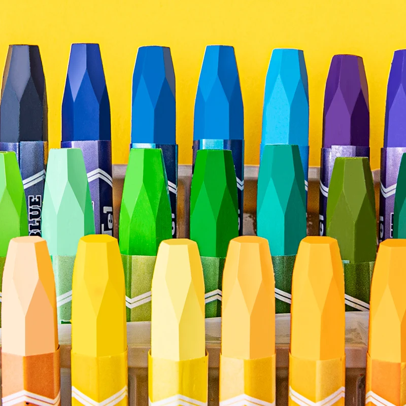 Paintyou Cute Cartoon Hexagonal Shape Oil Pastel Crayons 12 Shades Non Toxic Oil Pastel Set for Kids Pass EN-71 Stationery Set