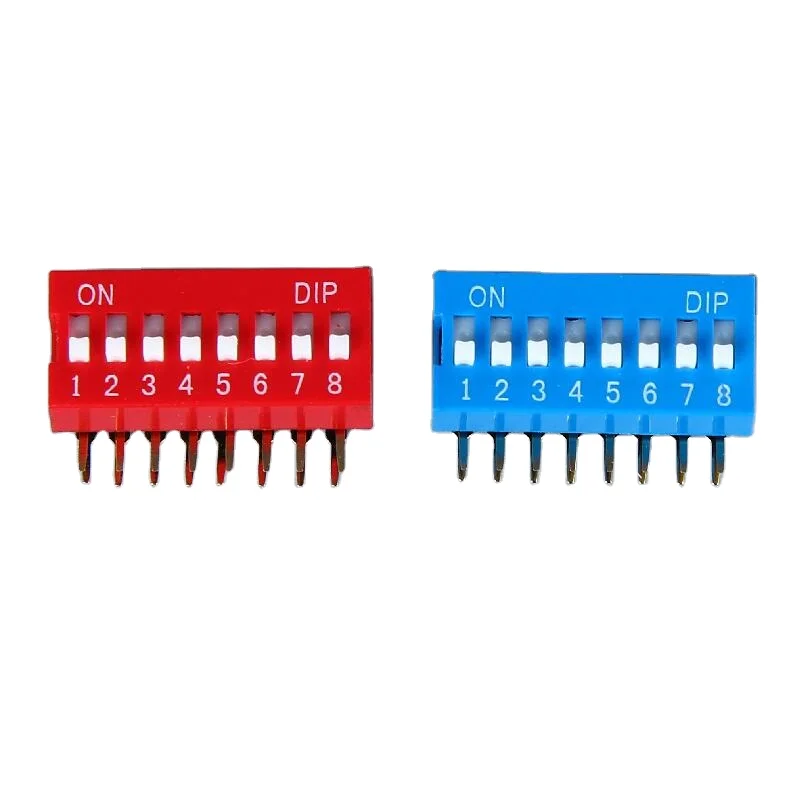  DA-E08 8 Pin SPST пуш-ап электронный переключатель красный