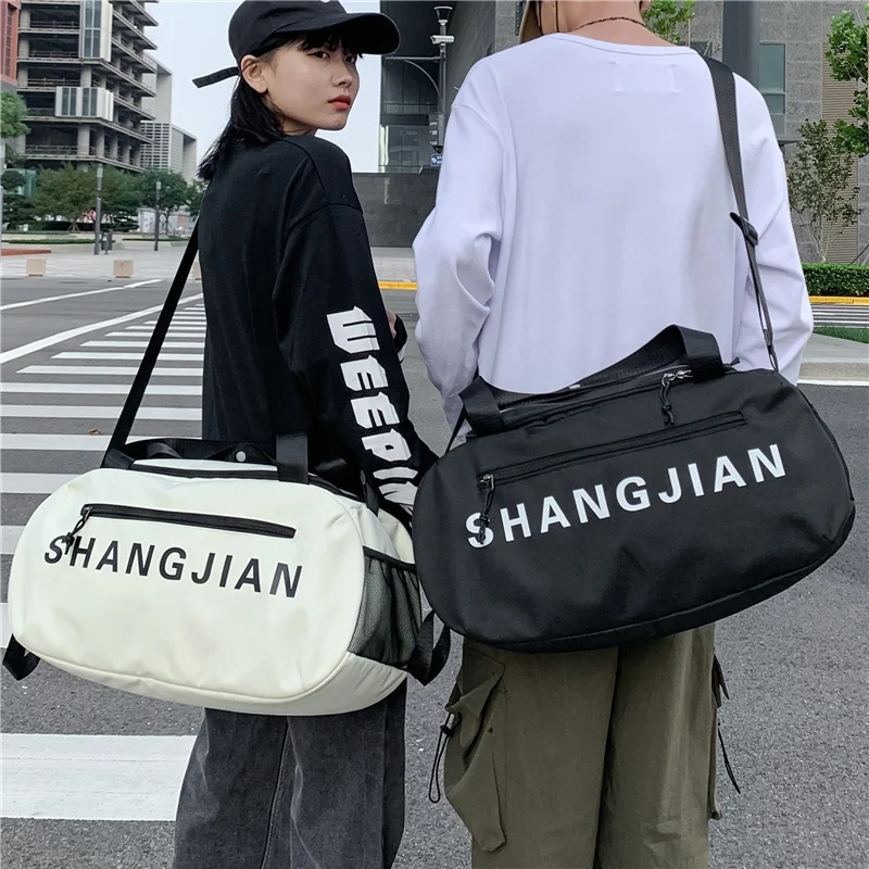 New Style Hand Travel Bag Shoulder Messenger Letter Printing Waterproof Bag Sports Gym Travel Duffle Bag