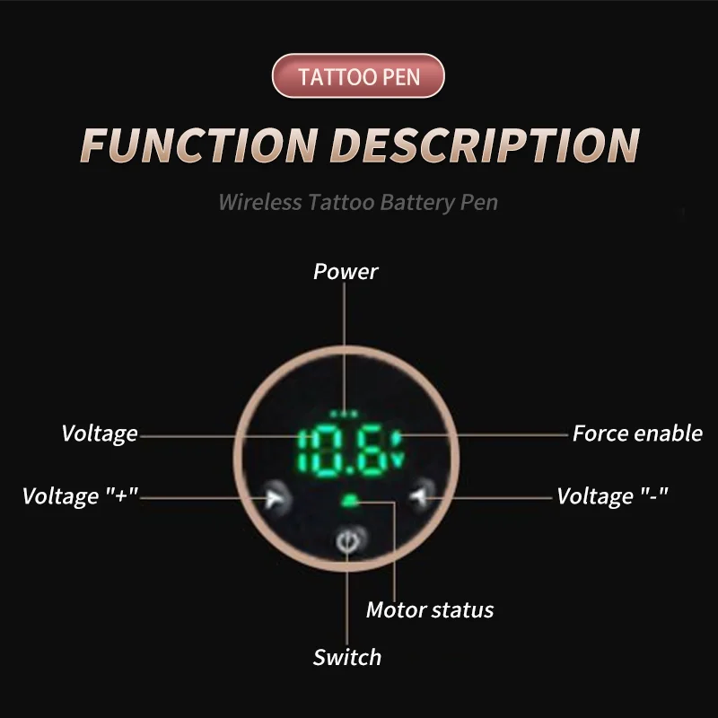 POPEIRONS Best A8 Professional rotary tattoo pen machine wireless portable pen Support customized logo