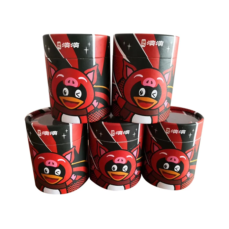 Custom Design Round Tube Cylinder Cardboard Boxes Packaging for Cookies