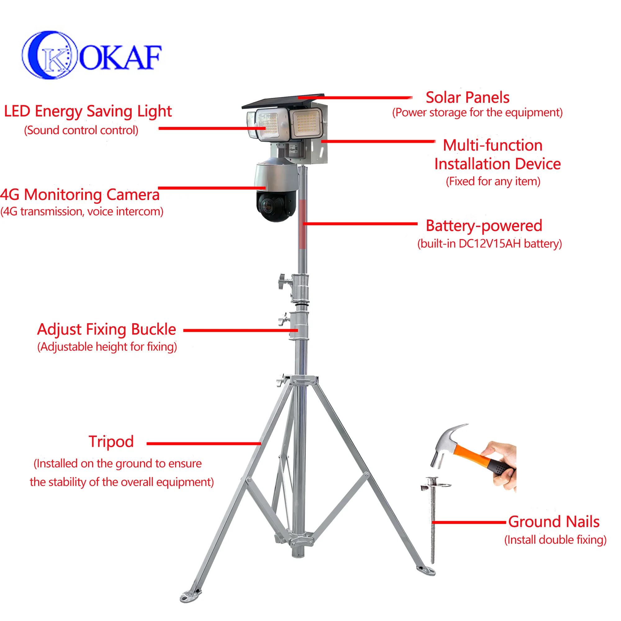 Portable IP Surveillance Dome Camera Mobile 4G HD Illuminated Camera CCTV Rapid Deployment Camera With Built-in Battery Tripod