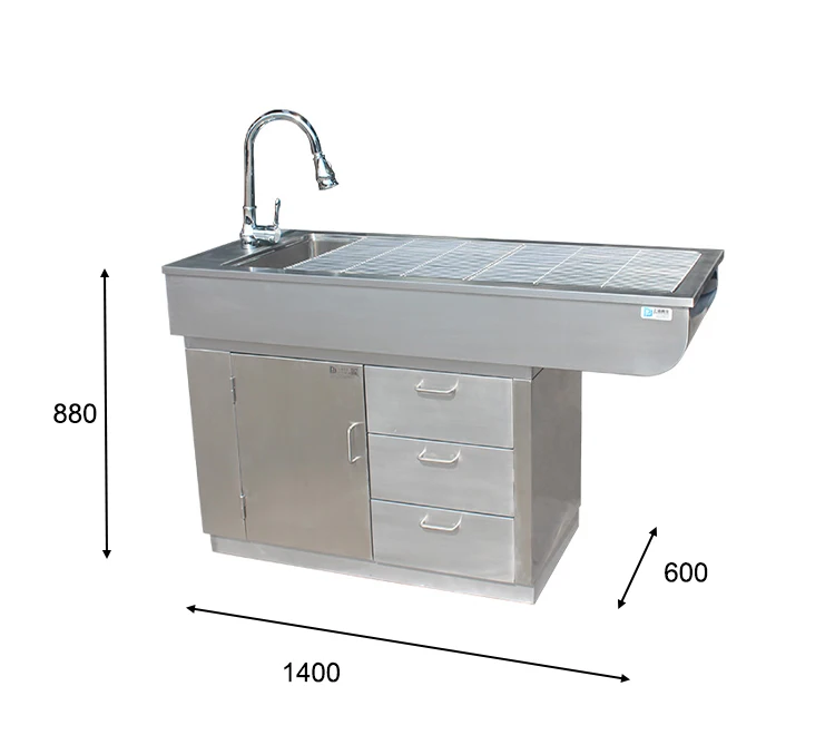 Metal Instrument multi-functional Veterinary Animal pet grooming disposal Operating surgical Table for Dog cat customized