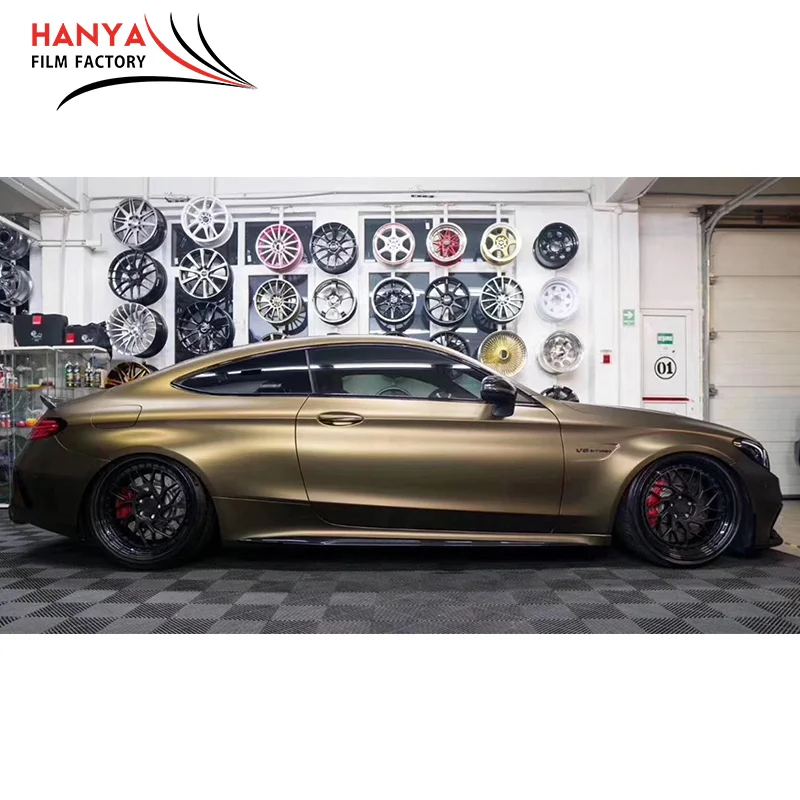 Air Bubble Free Wholesale White Adhesive Car Vinyl Film Wrap  VINYL Golden Brown