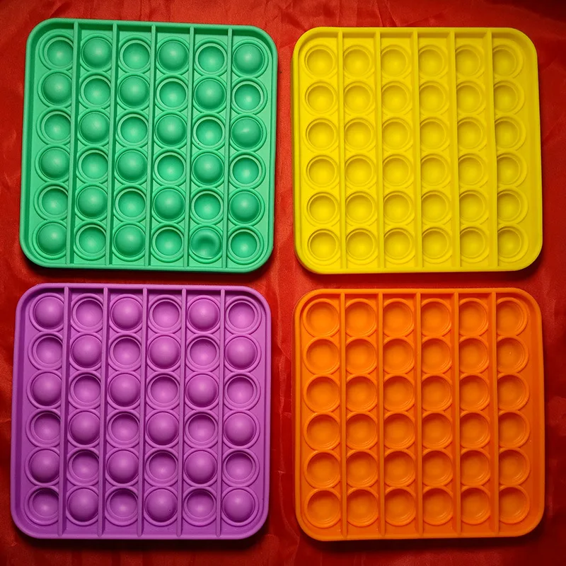 
2021 big push yellow square small giant new tangram rainbow fidget toy unicorn pop its silicone among us large pack set pop it 