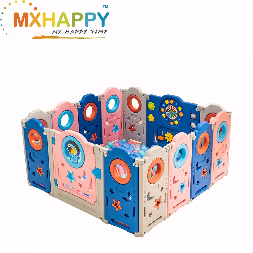 MH202 14 панелей mxhappy детские манежи игровой бассейн забор Крытый манеж играть ворота