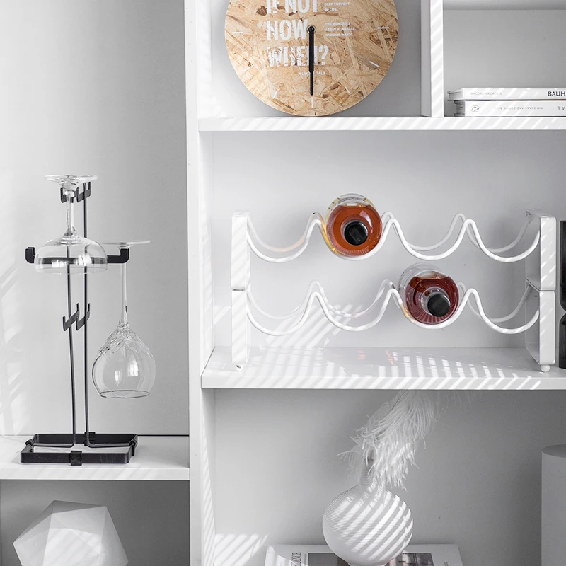 Simple style metal wine rack stackable wine bottle rack independent kitchen storage cabinet wine rack