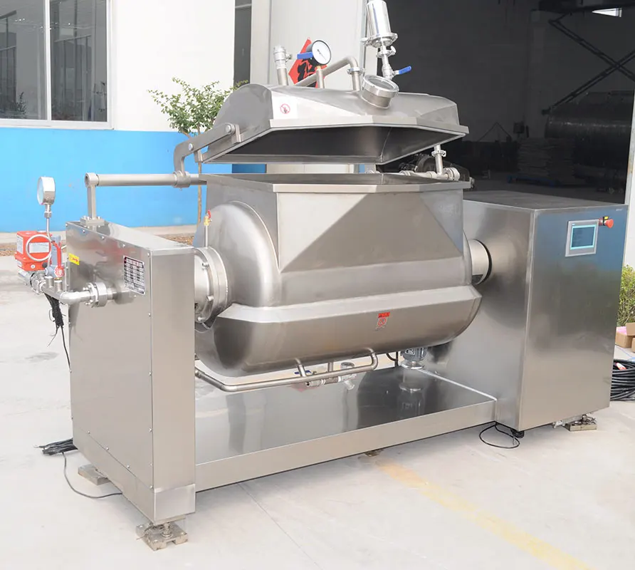 Customized horizontal vacuum cooking kettle /bean paste jacketed kettle/horizontal mixing cooker