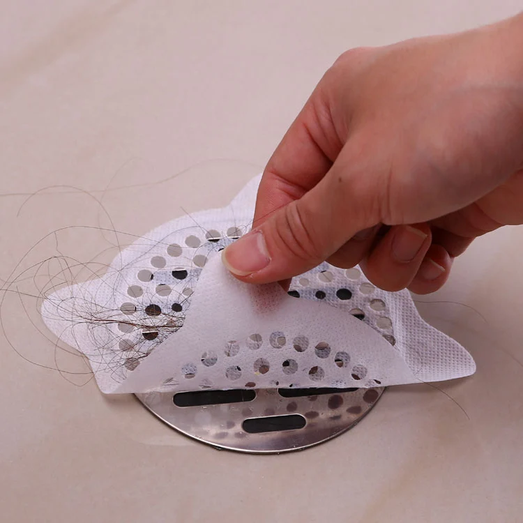 
12*12cm Wholesale Hotsale OEM Disposable Floor Drain Sink Non-woven Sticker Filter Strainer For Hair Leftovers Bathroom 