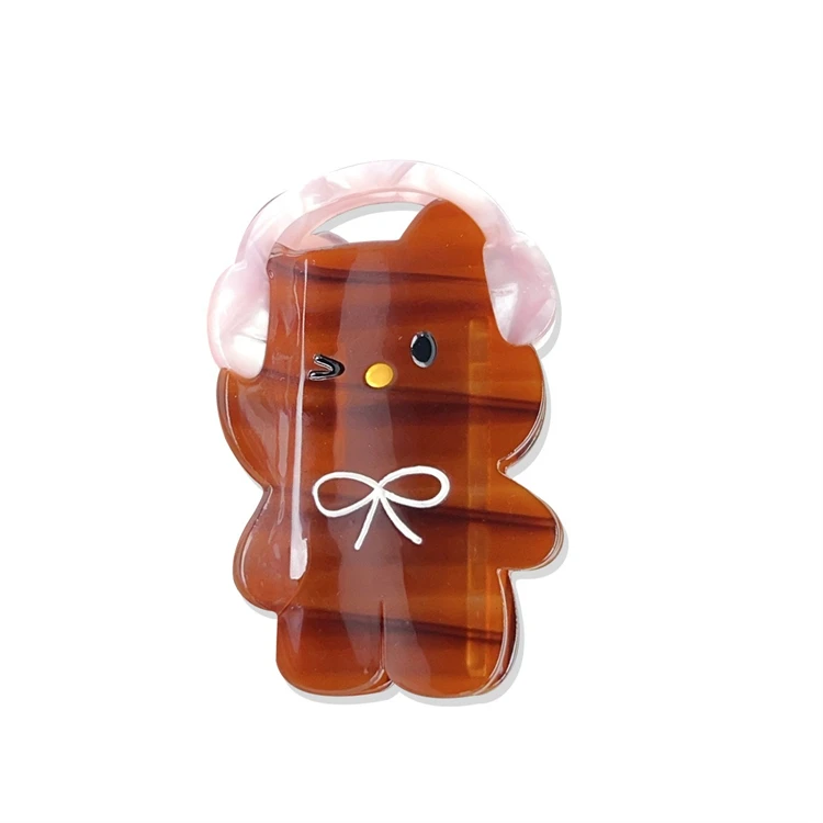Hot selling Japan Korea Girls Cute Sweet Cartoon Headphones Cat Hairpin Colorful Kitten Acetate Hair Claw Clip Hair Accessory