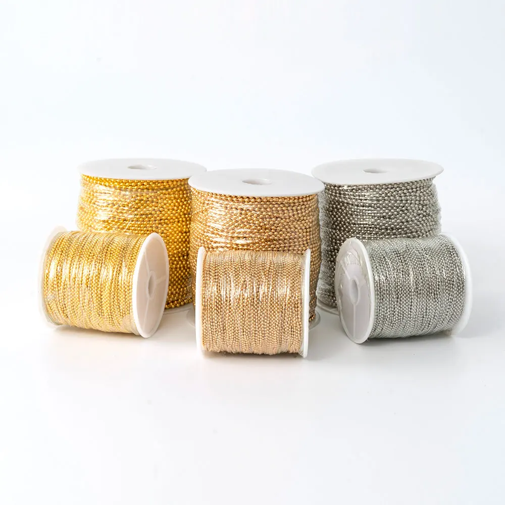 Copper 90M/Roll 2.4\1.5 mm Bulk Plated Multi-Colour Women Men Gold Chain Necklace Chain Bulk Chain For DIY Jewelry Making