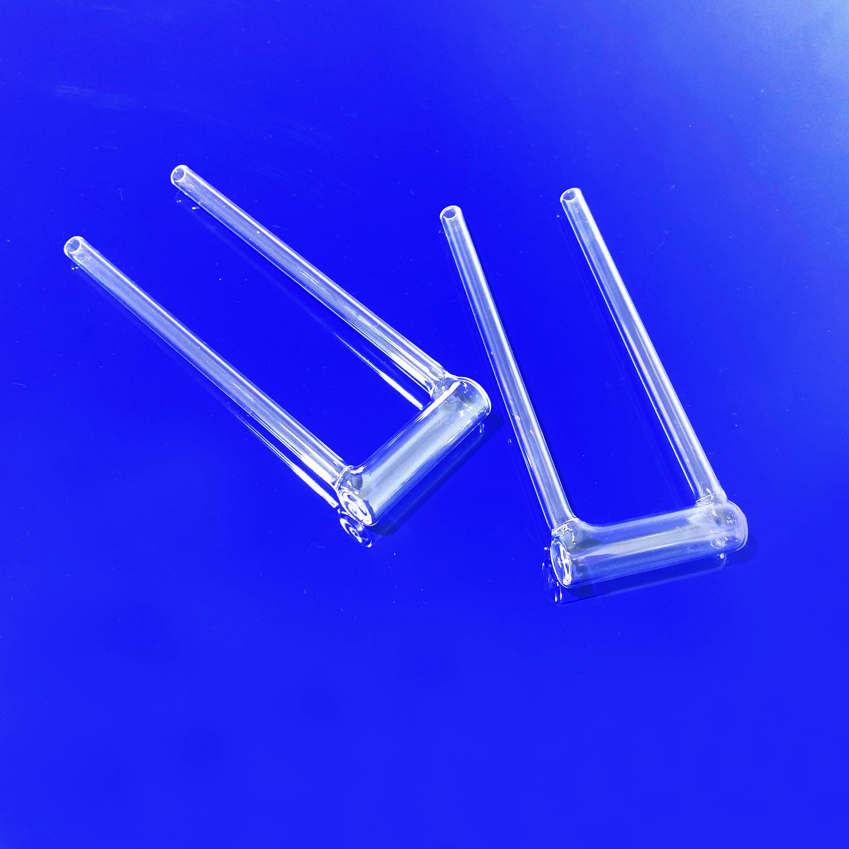 Open End Glass Bet Test Tubes High Temperature Quartz Clear Customised Fire Surface Work U-shape