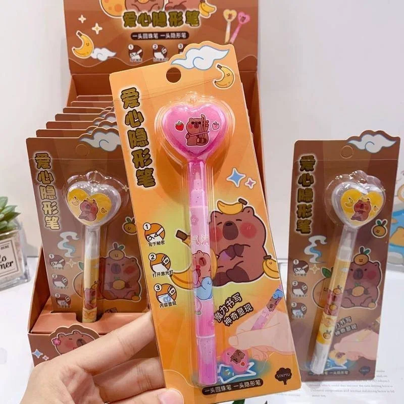 Cartoon Capybara Luminous Light Invisible Pen Magic UV Light Pen Secret Learning Magic Pen for Kids Party Favors Ideas