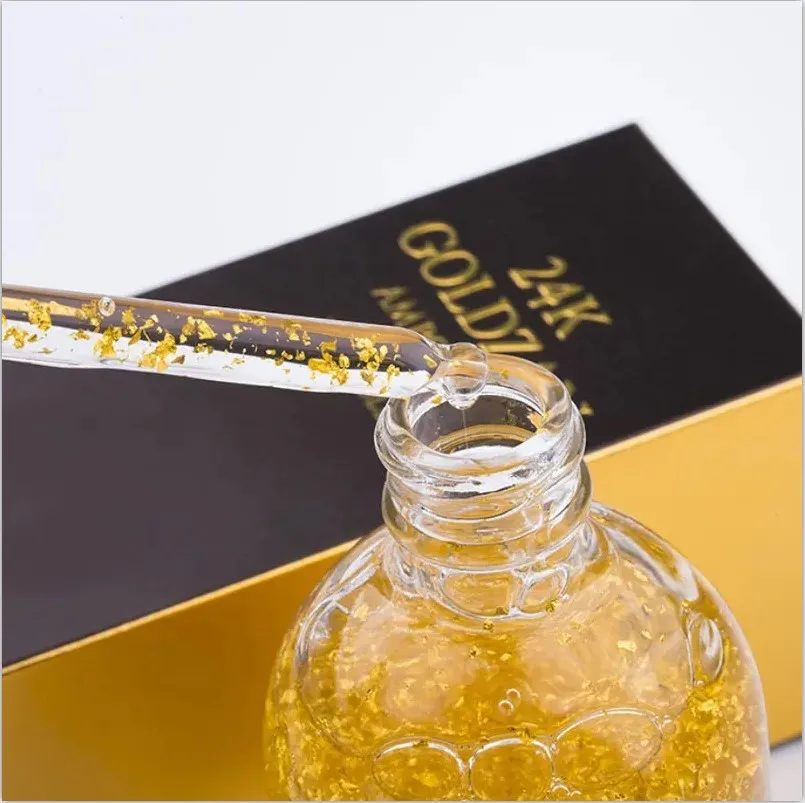 Organic Face Anti Ageing Skin Brightening Six Peptides Goldzan 24K Gold Paper Serum Korean
