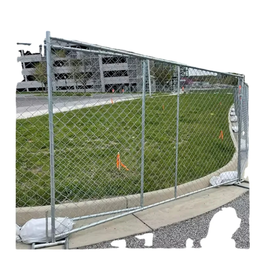 American Galvanized Removable Diamond Chain Link Temp Fencing 6X12 Portable Construction Site Temporary Fence Panel