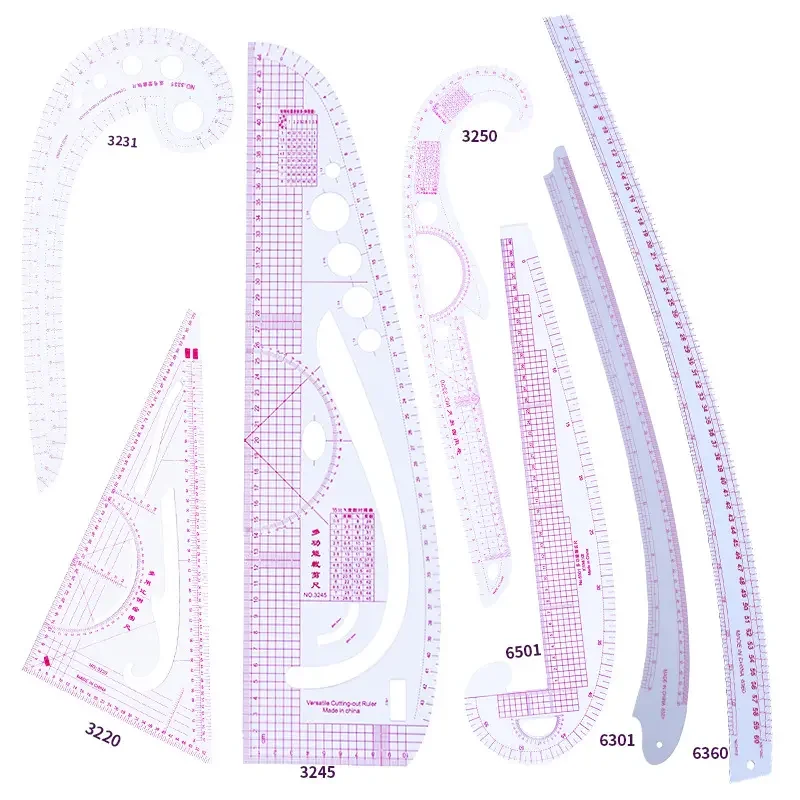 Customizable Template Craft Tool Set Measure Dressmaking Tailoring French Curve Ruler Set Sewing Rulers