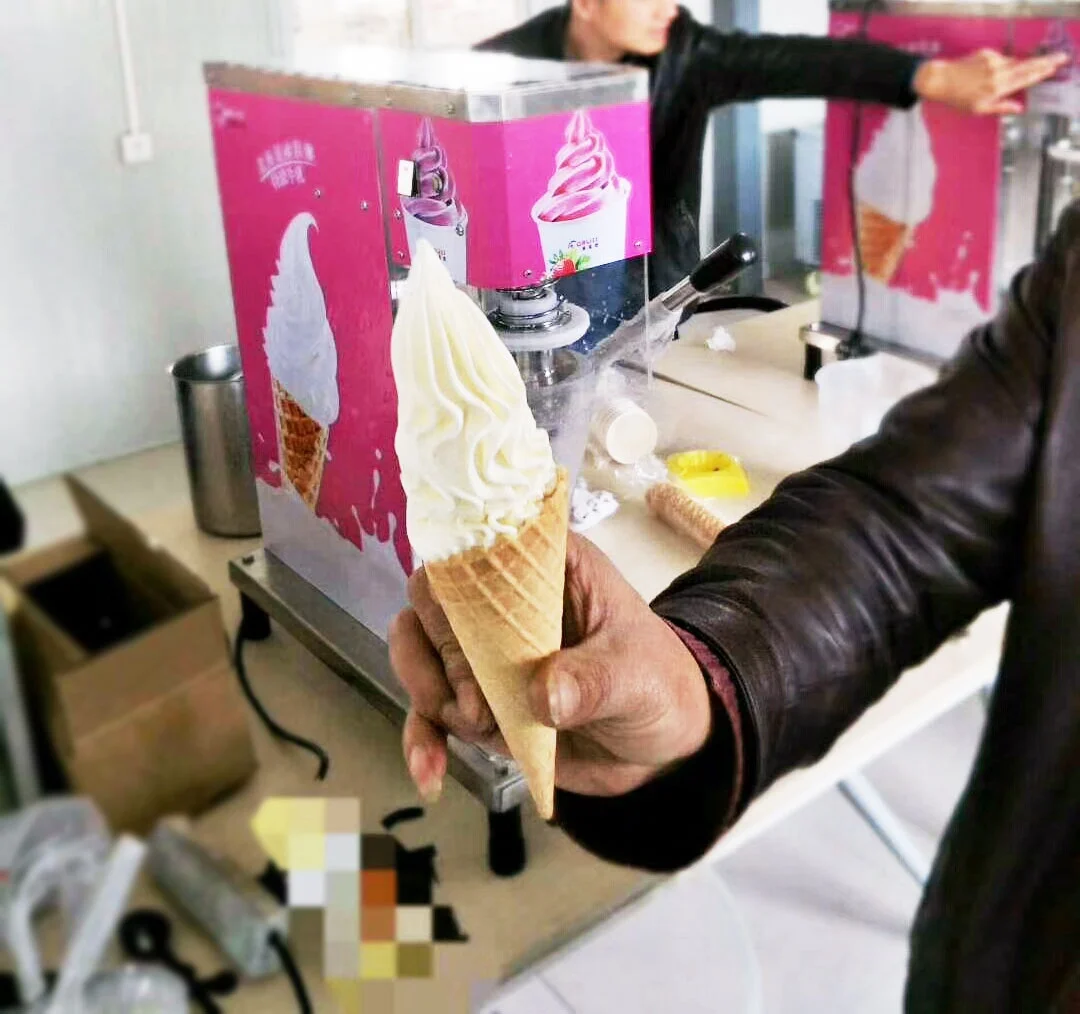 
Compact Tabletop Swirl Ice Cream Machine with Self-Cleaning Feature 