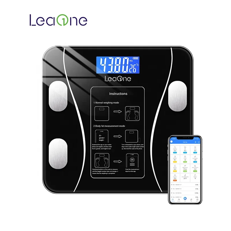 180kg LCD Tempered Glass Household Health Personal Bluetooth Electronic Fitness Smart Body Fat Bathroom Digital Weighing Scale