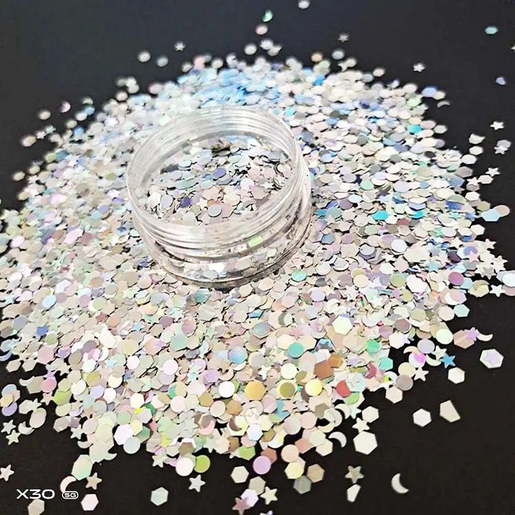 2023 bulk holographic glitter, PET craft chunky, glitter powder for Christmas decoration