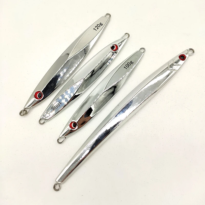 Chrome metal jig plated metal lure slow pitch jigging   saltwater boat fishing