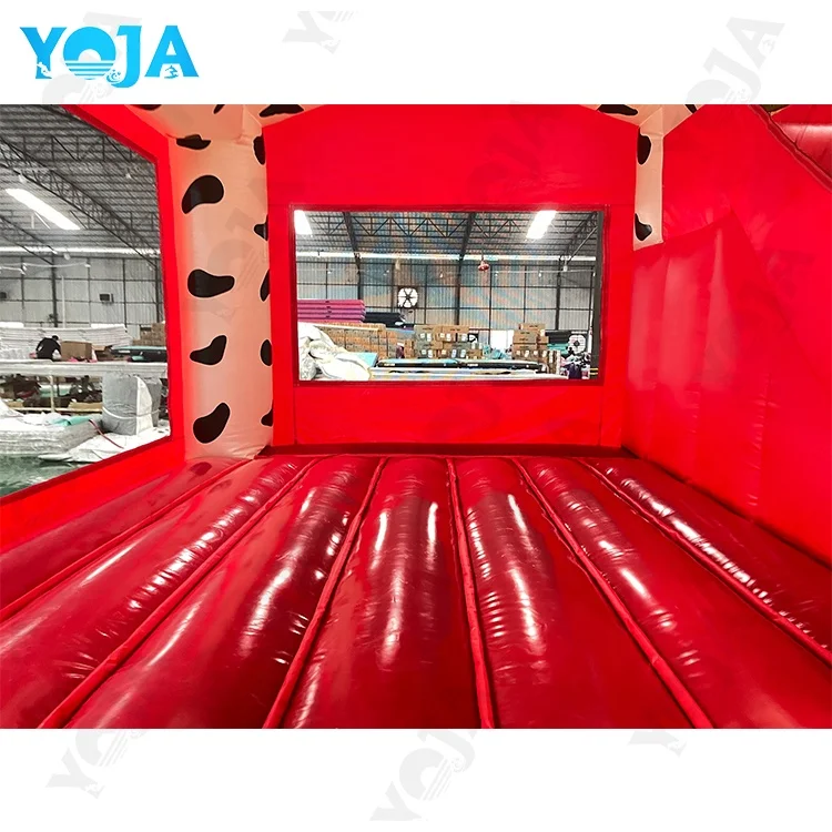 Dalmatian dog inflatable bounce house for kids with slide 4.5X4.5X4M